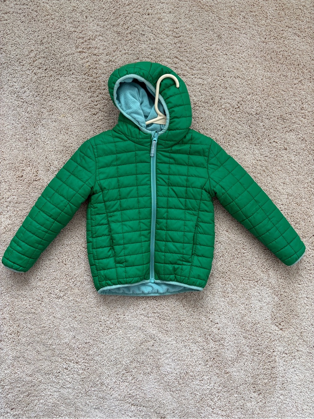Cat & Jack Bright Green Quilted Jacket with Mint Lining